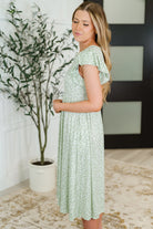 Twirl Me Softly Flutter Sleeve Dress in Sage Womens Ave Shops- Tilden Co.