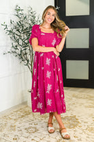 Twirl in Bloom Square Neck Dress in Hot Pink Womens Ave Shops- Tilden Co.
