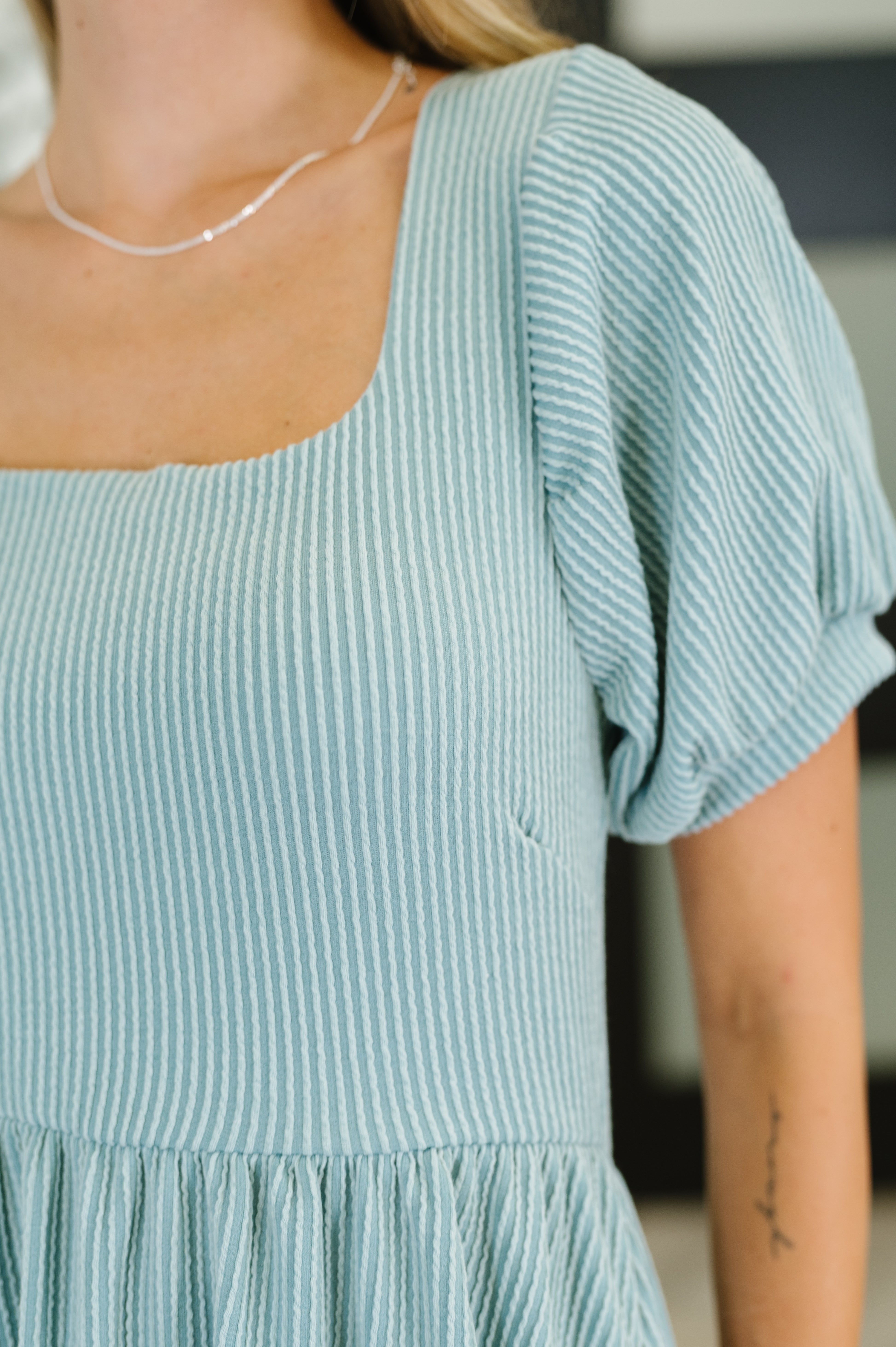 Twirlin’ Dirty Cable Ribbed Knit Dress in Sage Green Womens Ave Shops- Tilden Co.