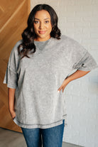 Unbothered Mineral Wash Top in Grey    Tops Ave Shops- Tilden Co.