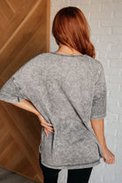 Unbothered Mineral Wash Top in Grey    Tops Ave Shops- Tilden Co.