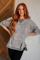 Unbothered Mineral Wash Top in Grey    Tops Ave Shops- Tilden Co.