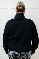 Under Her Spell Half Zip Pullover in Black Tops Ave Shops- Tilden Co.