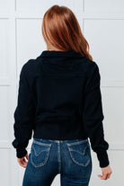 Under Her Spell Half Zip Pullover in Black Tops Ave Shops- Tilden Co.