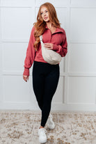 Under Her Spell Half Zip Pullover in Mauve Tops Ave Shops- Tilden Co.