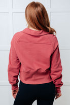 Under Her Spell Half Zip Pullover in Mauve Tops Ave Shops- Tilden Co.