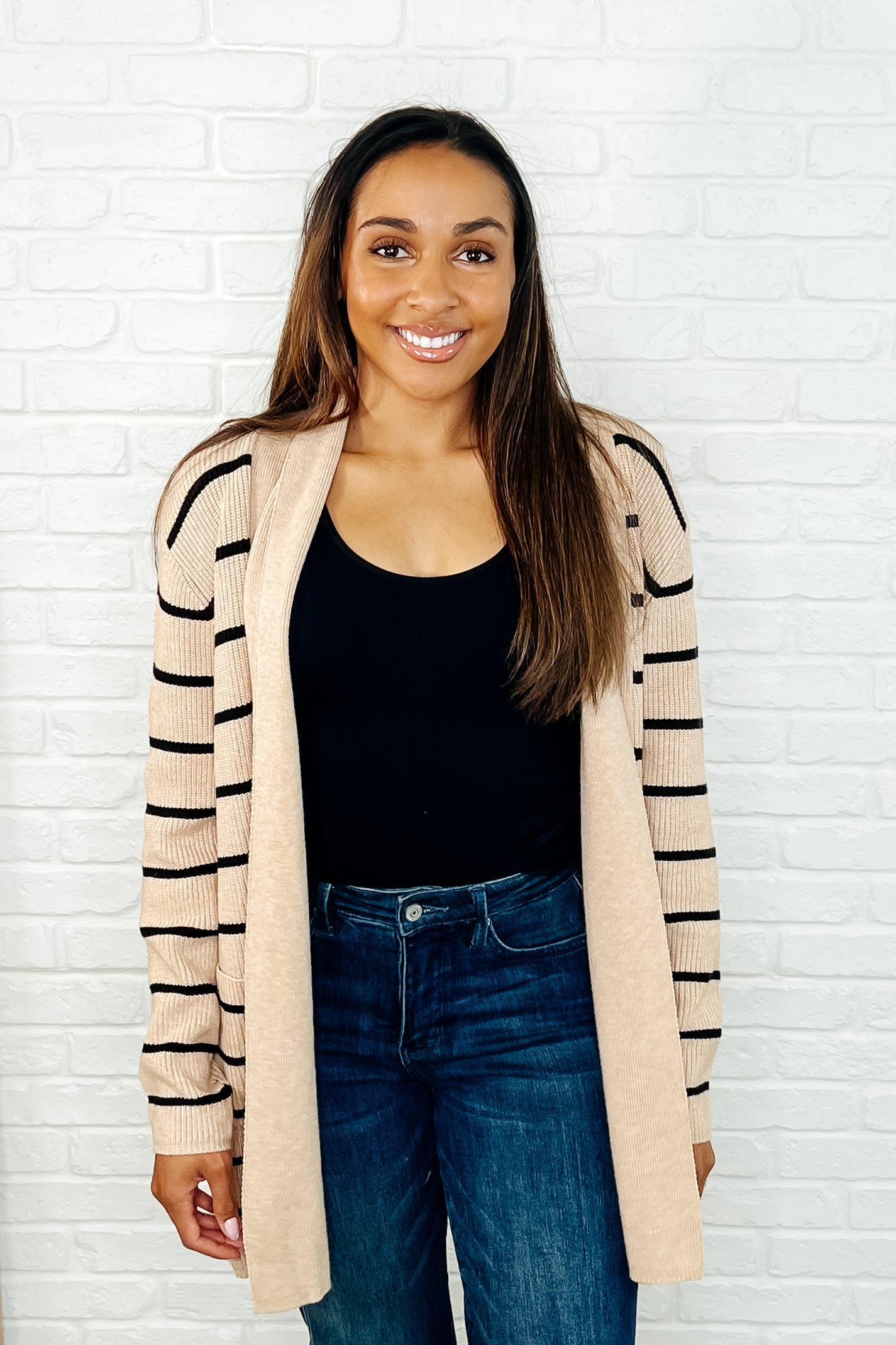 Under Wraps Striped Cardigan Womens Ave Shops- Tilden Co.