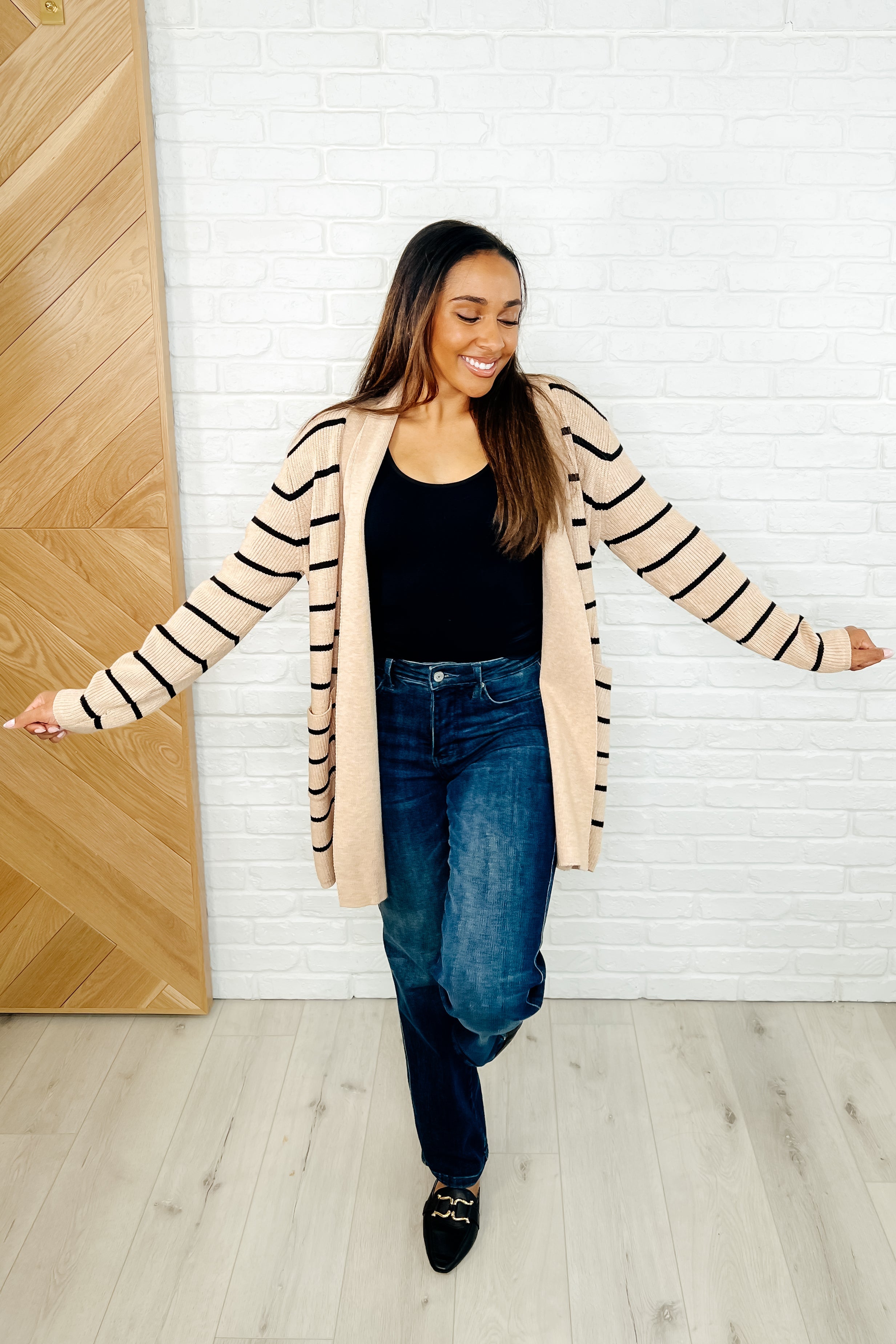 Under Wraps Striped Cardigan Womens Ave Shops- Tilden Co.