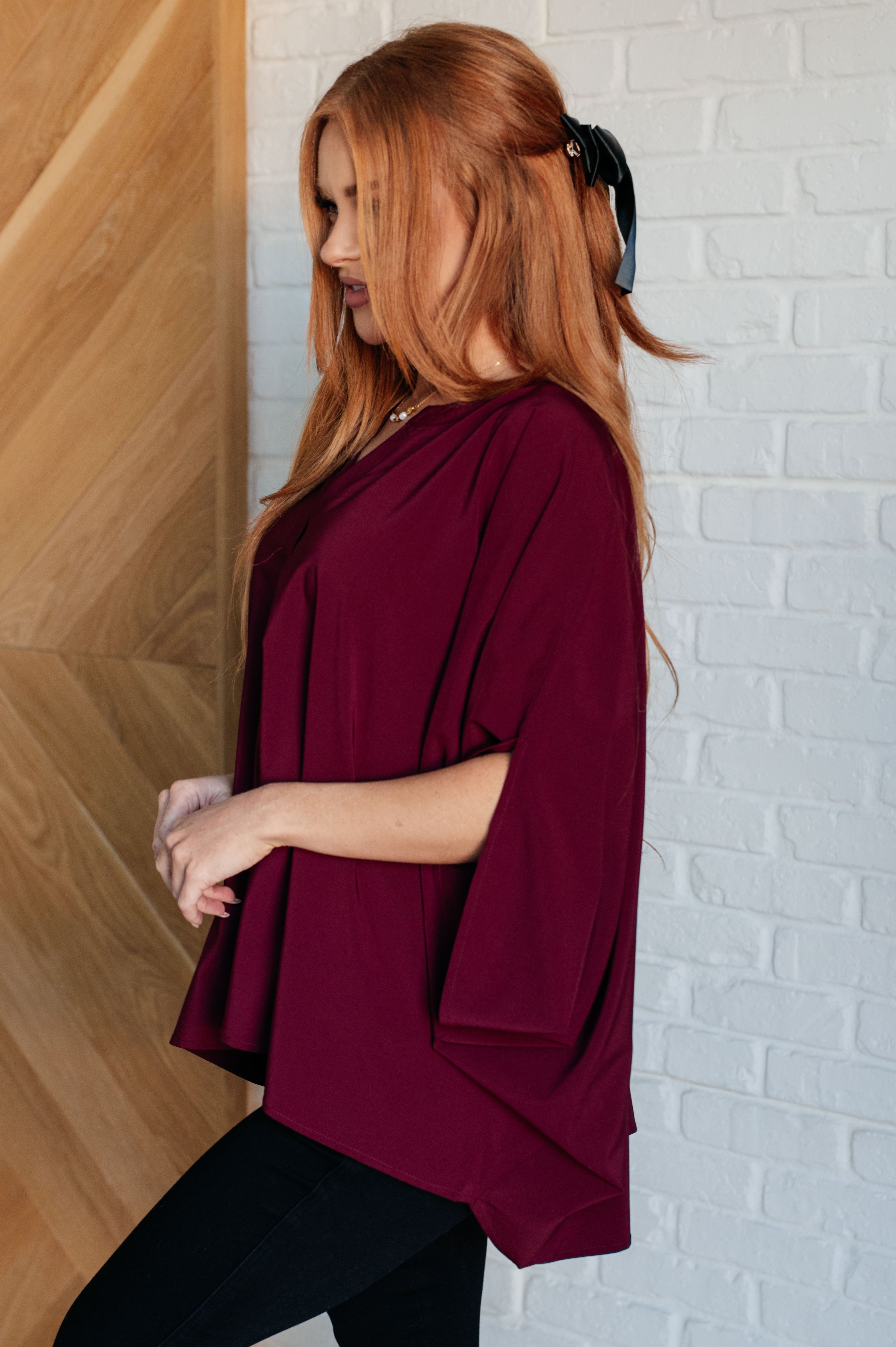 Universal Philosophy Blouse in Wine Blouses Ave Shops- Tilden Co.