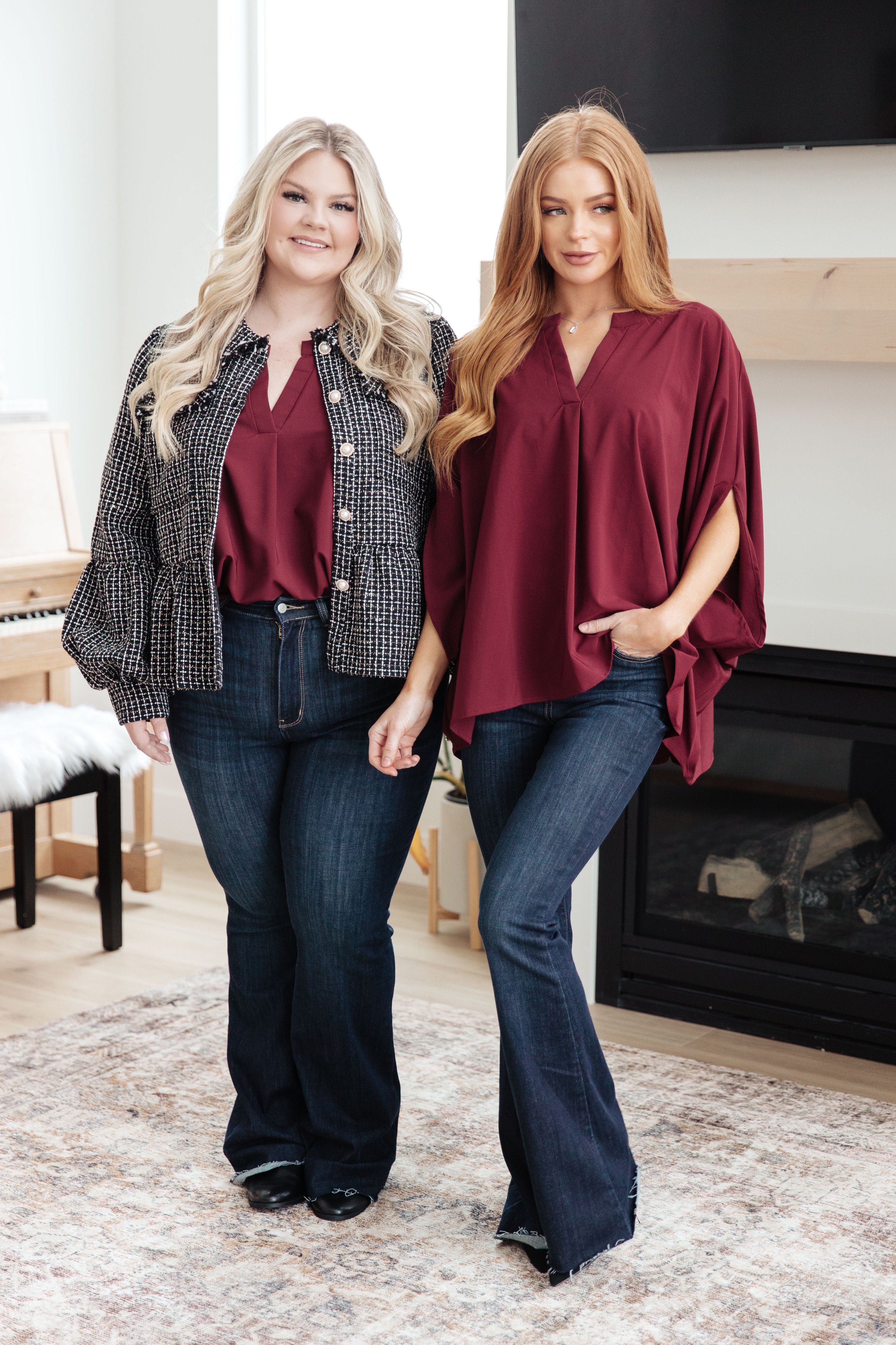 Universal Philosophy Blouse in Wine Blouses Ave Shops- Tilden Co.