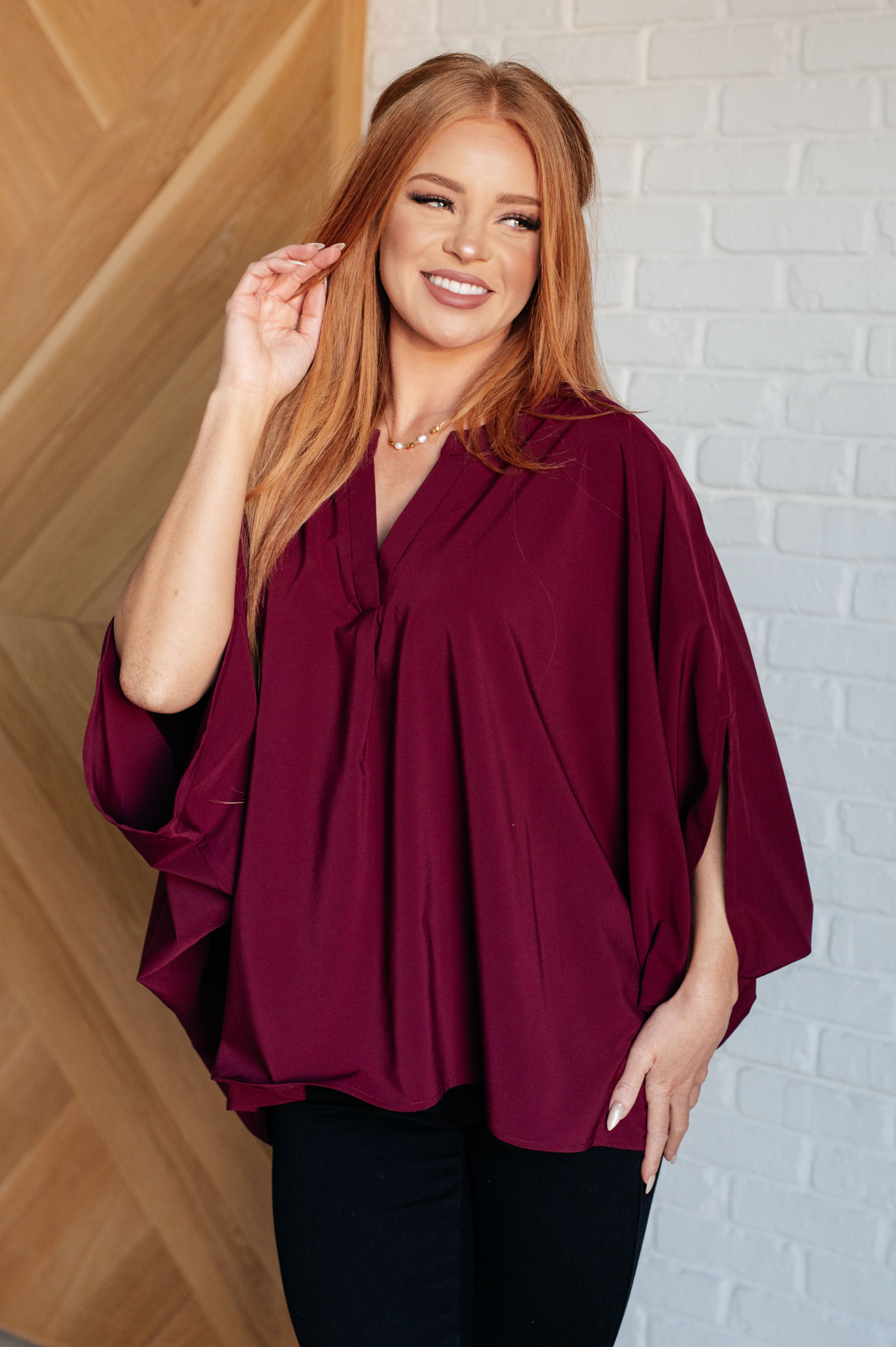 Universal Philosophy Blouse in Wine Blouses Ave Shops- Tilden Co.