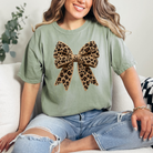 Leopard Bow in Stitches Graphic Tee Womens Ave Shops- Tilden Co.