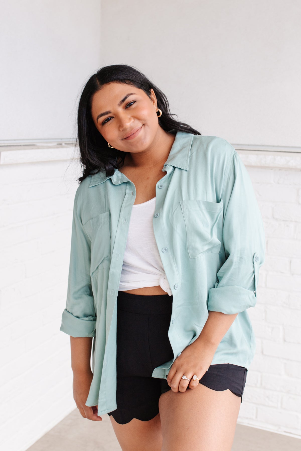 Unwavering Confidence Blouse in Light Blue    Womens Ave Shops- Tilden Co.