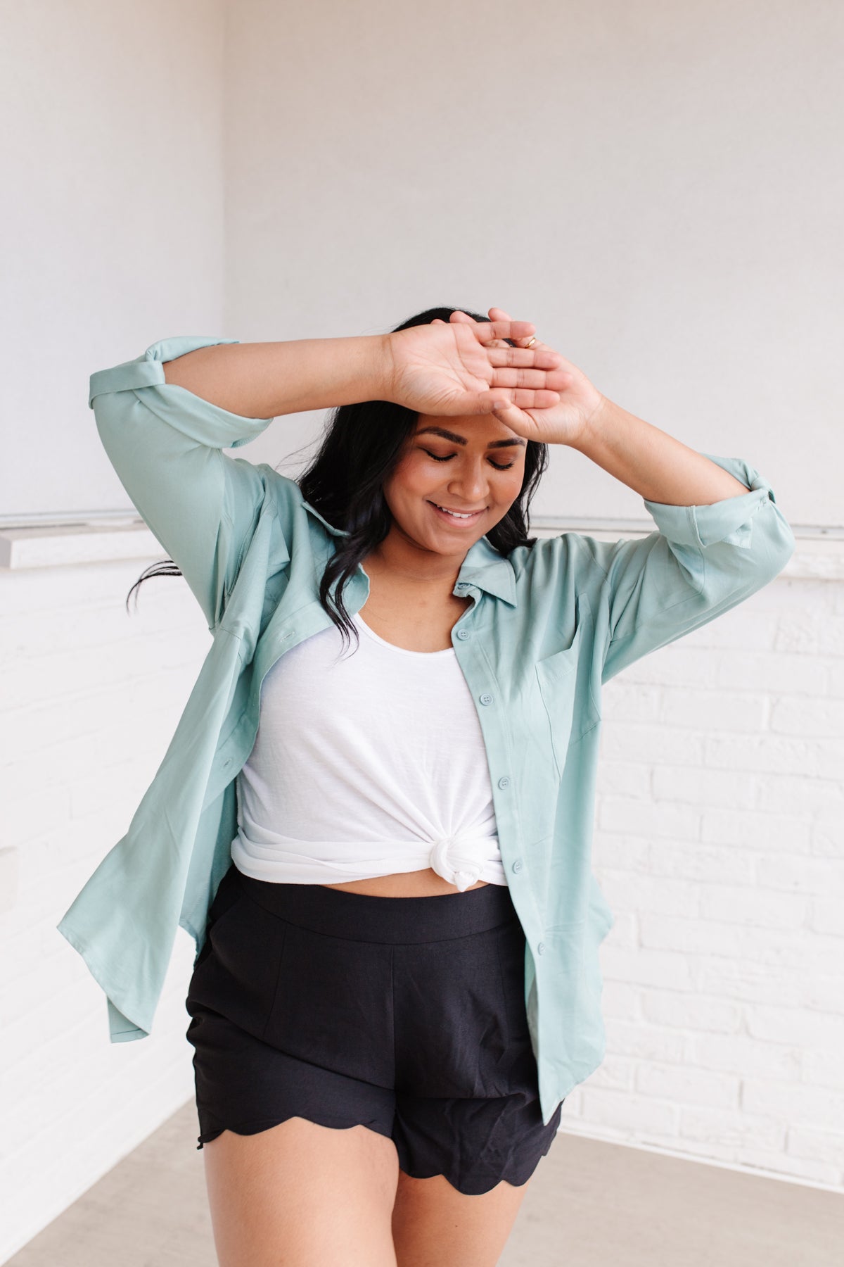 Unwavering Confidence Blouse in Light Blue    Womens Ave Shops- Tilden Co.