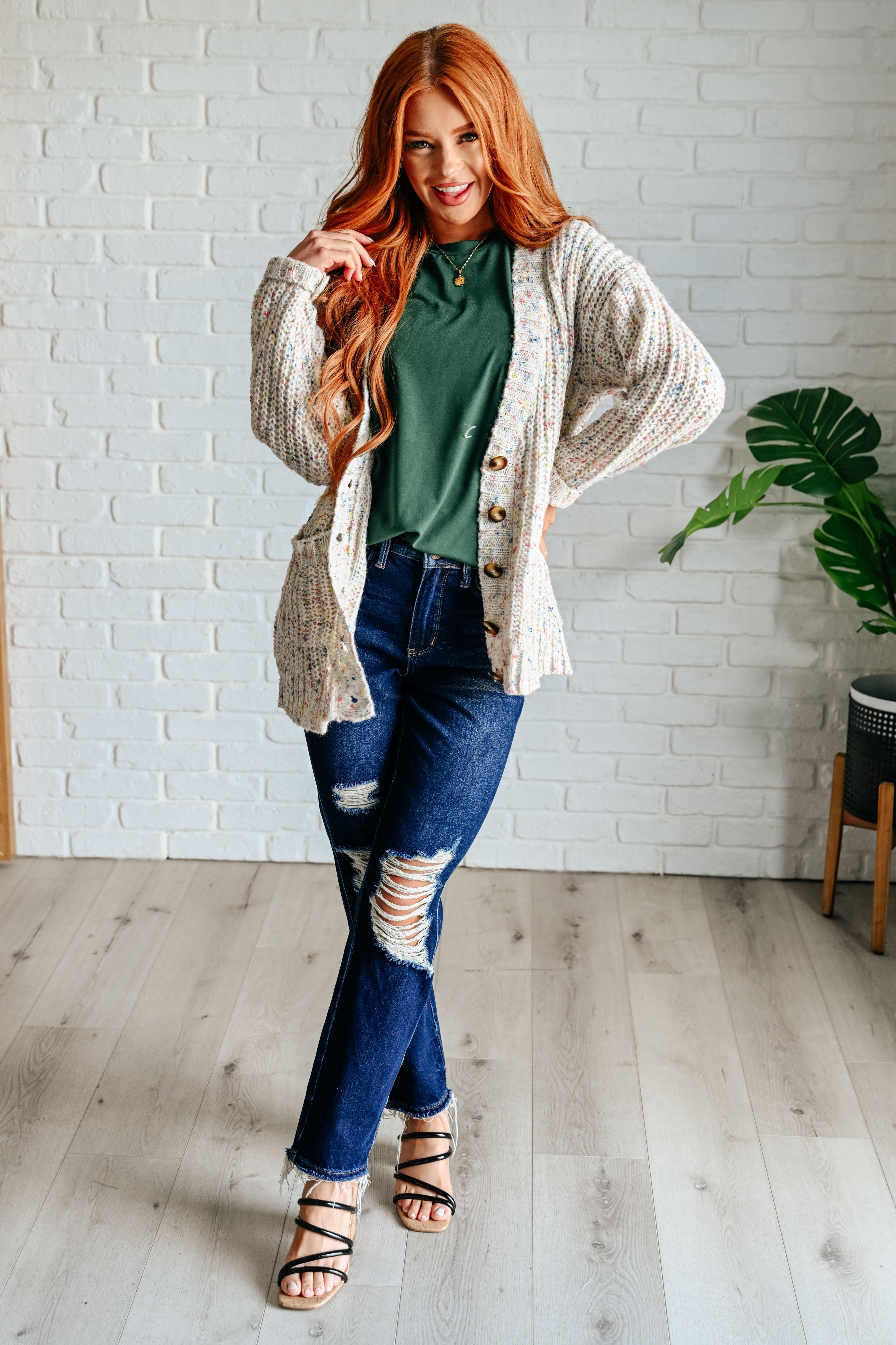 Uptown Crew T-Shirt in Green Womens Ave Shops- Tilden Co.