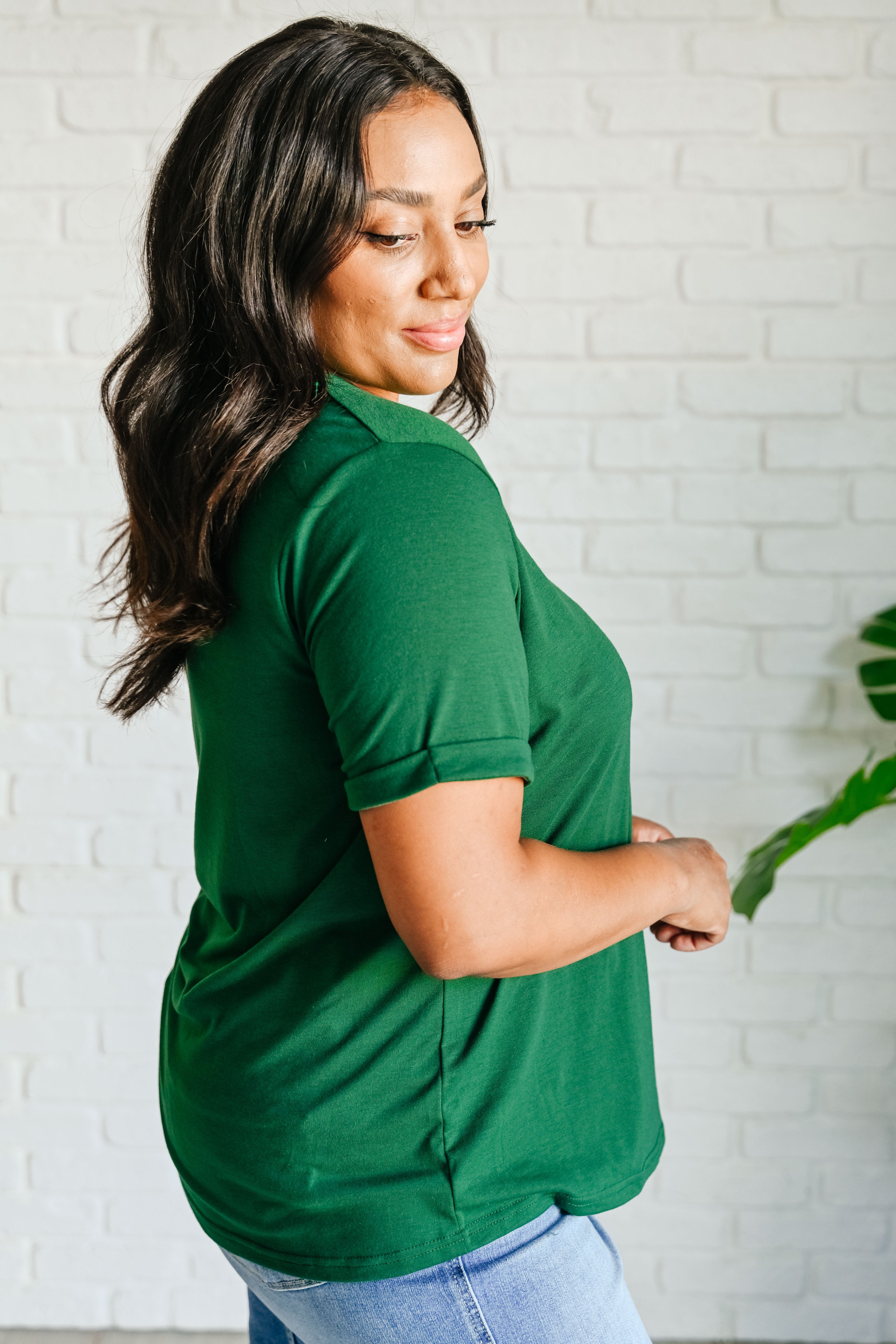 Uptown Crew T-Shirt in Green Womens Ave Shops- Tilden Co.