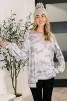 Urban Camo Drop Shoulder Top Womens Ave Shops- Tilden Co.