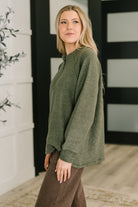 Urban Flux Scooped Hi-Low Long Pullover in Olive Womens Ave Shops- Tilden Co.