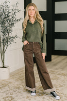 Urban Flux Scooped Hi-Low Long Pullover in Olive Womens Ave Shops- Tilden Co.