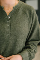 Urban Flux Scooped Hi-Low Long Pullover in Olive Womens Ave Shops- Tilden Co.