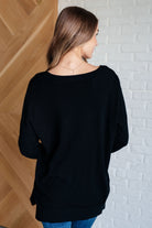 V-Neck Front Seam Sweater in Black    Tops Ave Shops- Tilden Co.