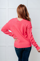 Very Understandable V-Neck Sweater in Pink Tops Ave Shops- Tilden Co.