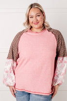 Walk for Miles Floral Color Block Top Tops Ave Shops- Tilden Co.