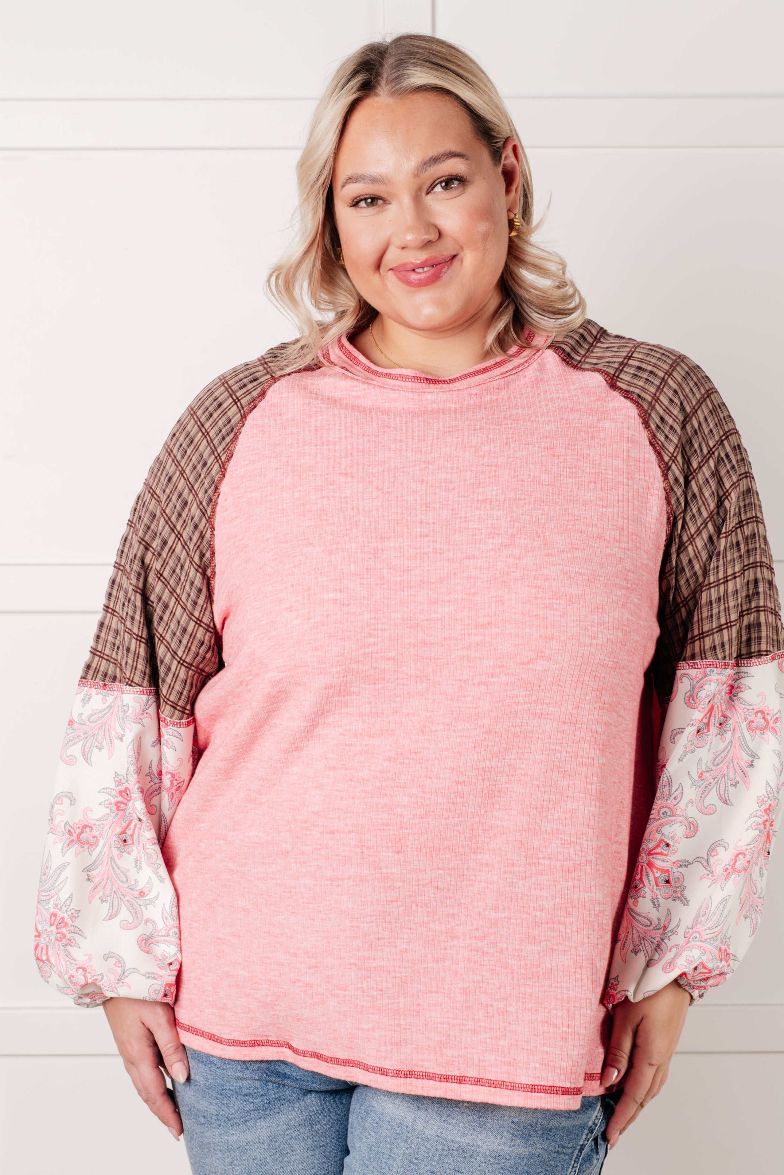 Walk for Miles Floral Color Block Top Tops Ave Shops- Tilden Co.