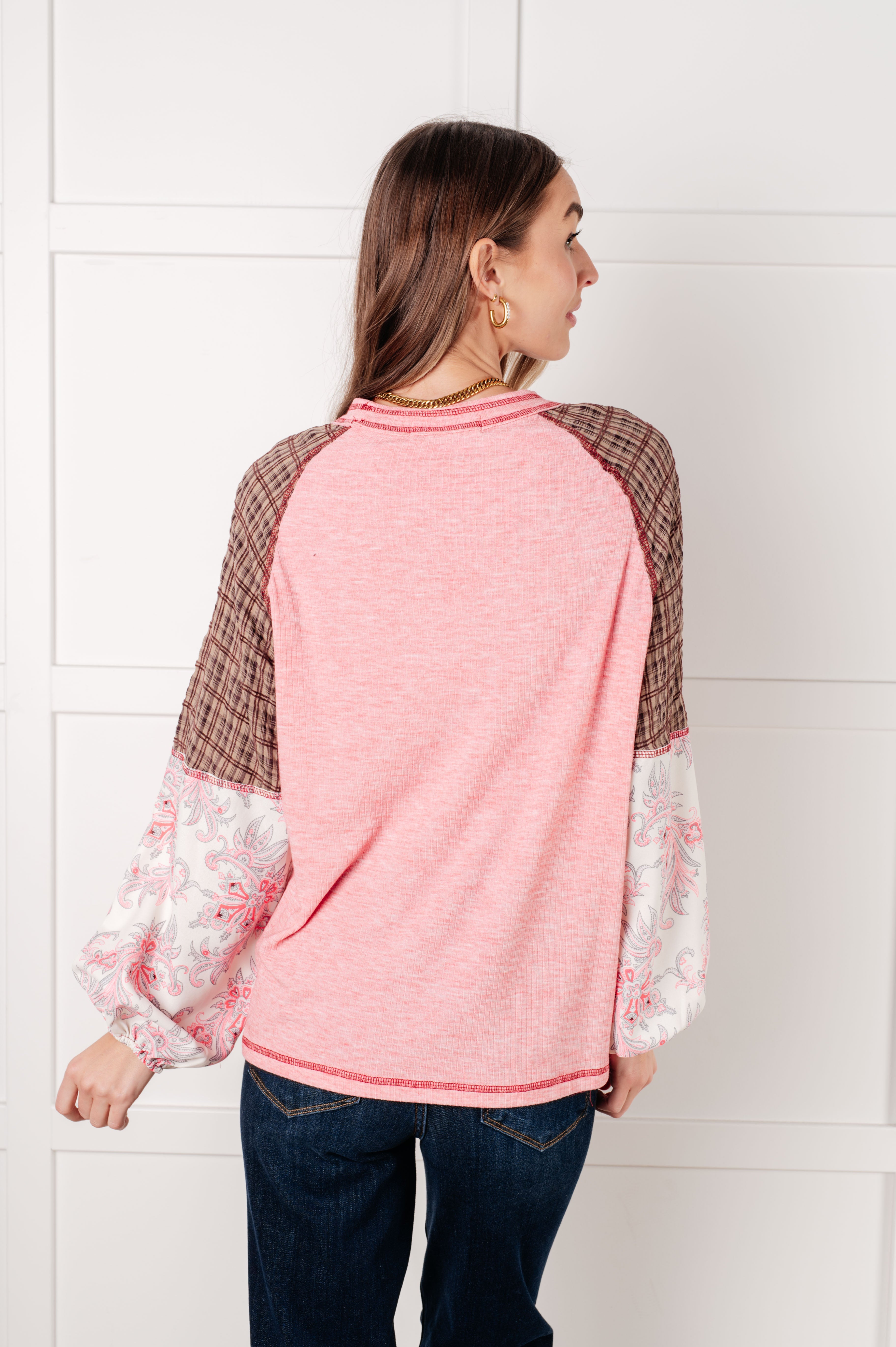 Walk for Miles Floral Color Block Top Tops Ave Shops- Tilden Co.