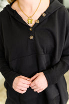 Warm Intentions Henley Pullover in Black Womens Ave Shops- Tilden Co.
