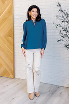 We Believe Keyhole Tie Detail Blouse    Tops Ave Shops- Tilden Co.