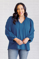 We Believe Keyhole Tie Detail Blouse    Tops Ave Shops- Tilden Co.