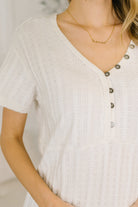 We Should Be Together V-Neck Textured Top T-Shirt Ave Shops- Tilden Co.