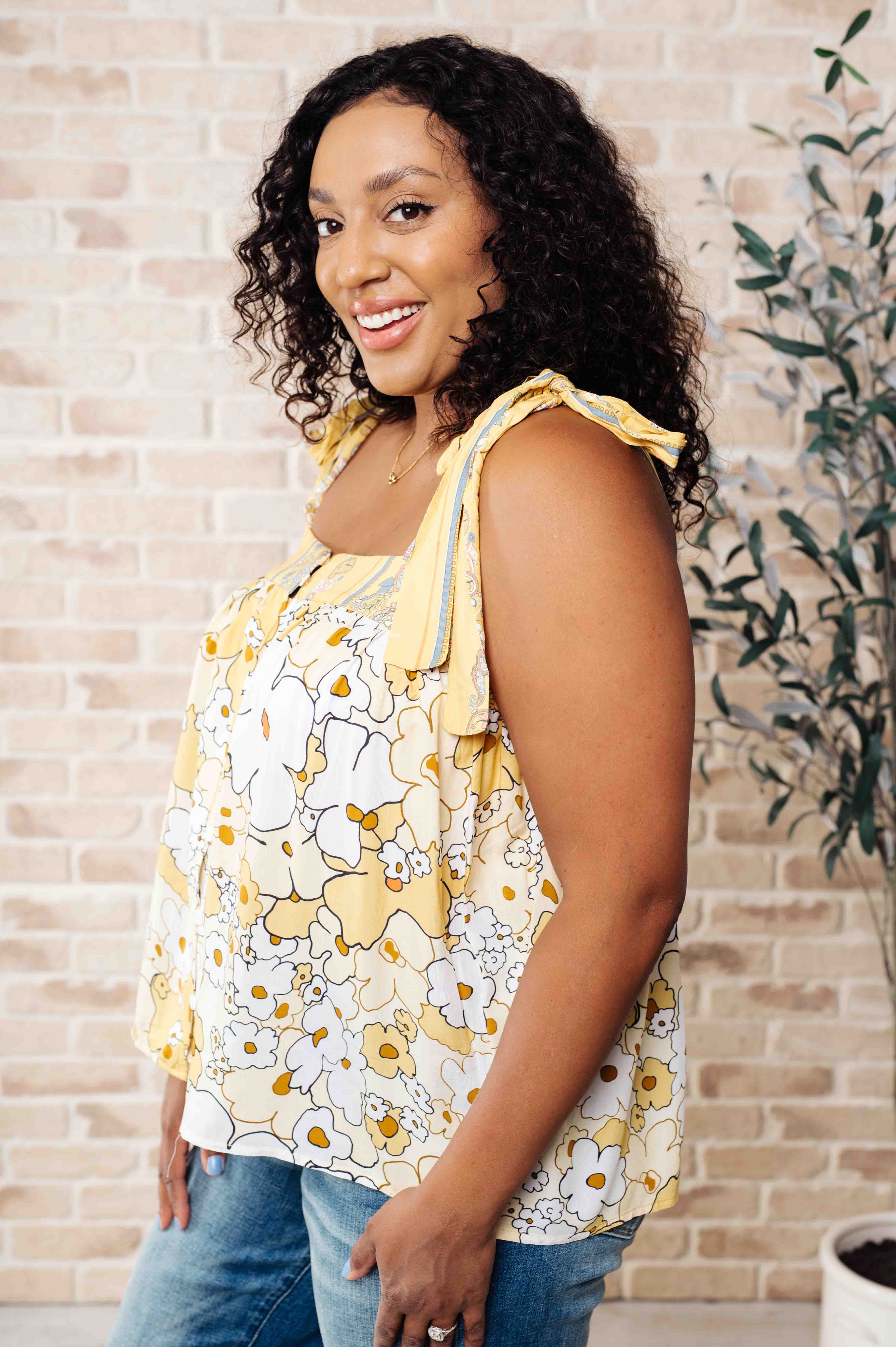 What's Happening Here Floral Tank Tops Ave Shops- Tilden Co.