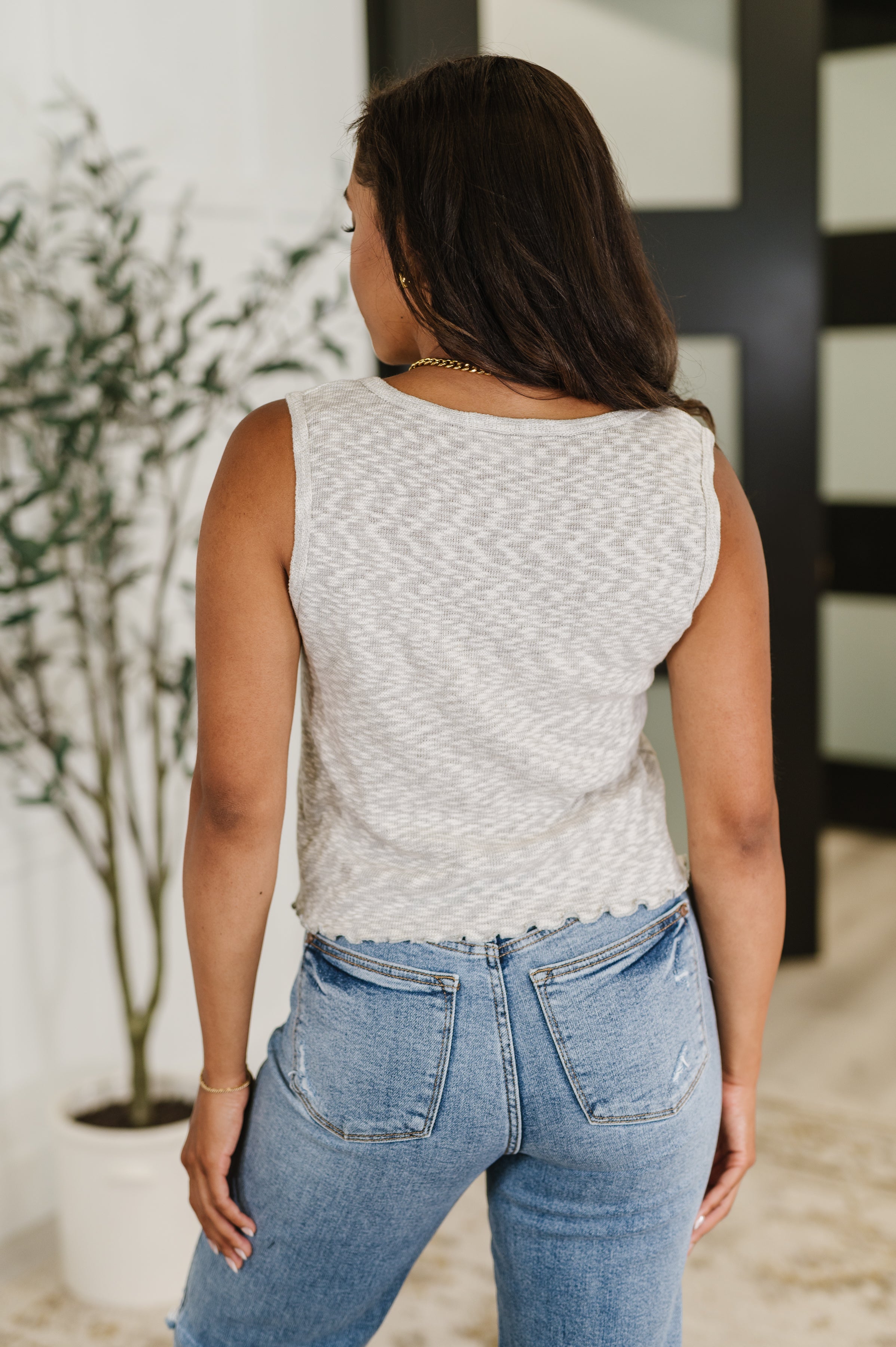 What's the Plan Lettuce Hem Tank in Heather Grey Womens Ave Shops- Tilden Co.