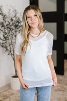 Which Choice Layered Mesh Top Womens Ave Shops- Tilden Co.