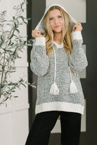 Who Can Live Without it Textured Split Neck Pullover Womens Ave Shops- Tilden Co.