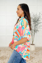 Wide Eyed Abstract Print Batwing Blouse Womens Ave Shops- Tilden Co.