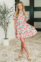 Wildflower Waltz Gathered Tier Dress in Mint Womens Ave Shops- Tilden Co.