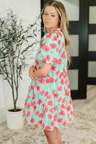 Wildflower Waltz Gathered Tier Dress in Mint Womens Ave Shops- Tilden Co.