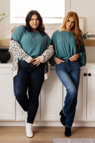 Winging It Ruffle Detail Top in Teal    Tops Ave Shops- Tilden Co.