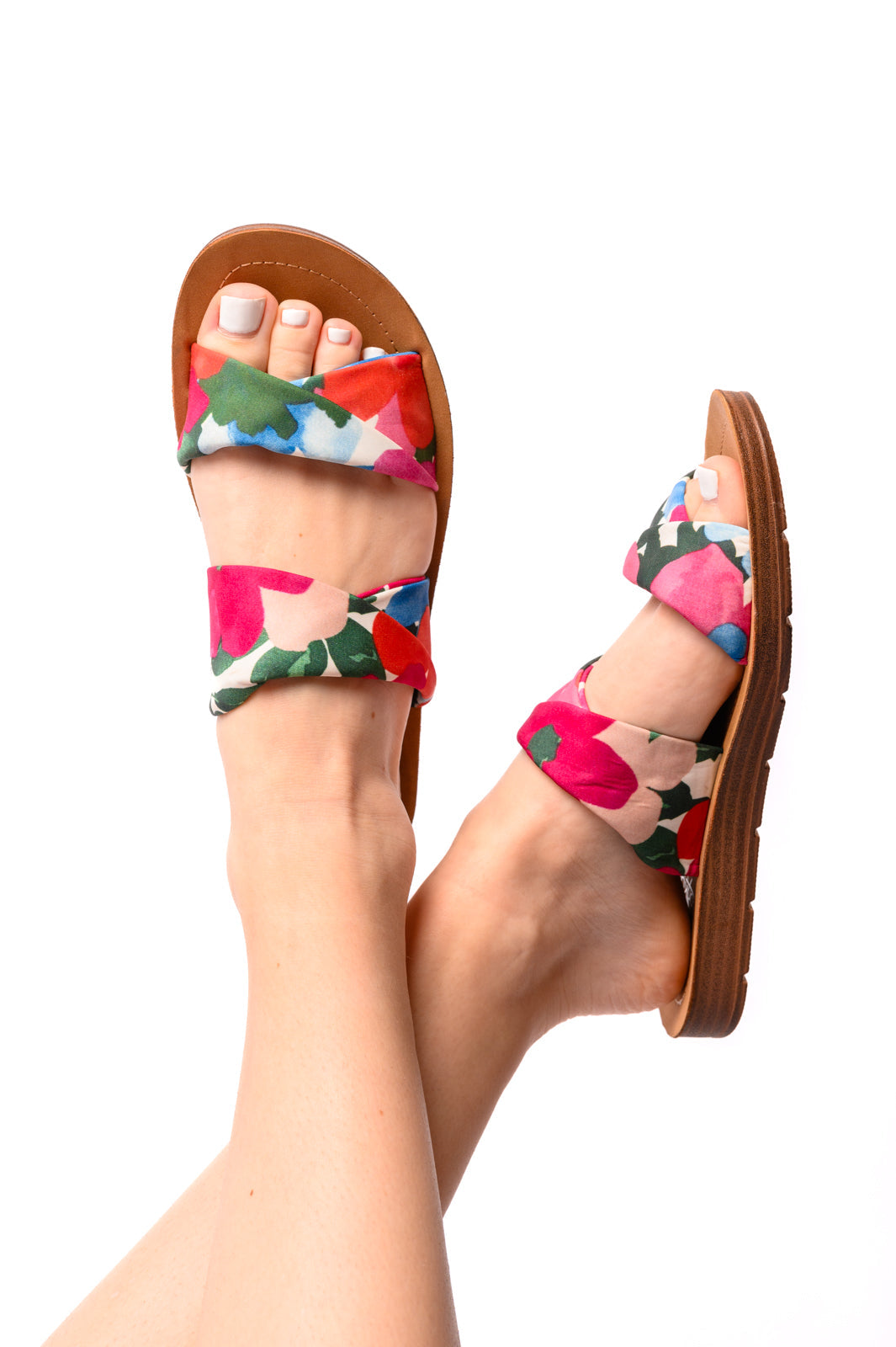 With a Twist Sandal in Flowers    Womens Ave Shops- Tilden Co.