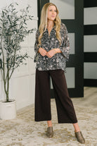 Work All Day Floral Top Tops Ave Shops- Tilden Co.