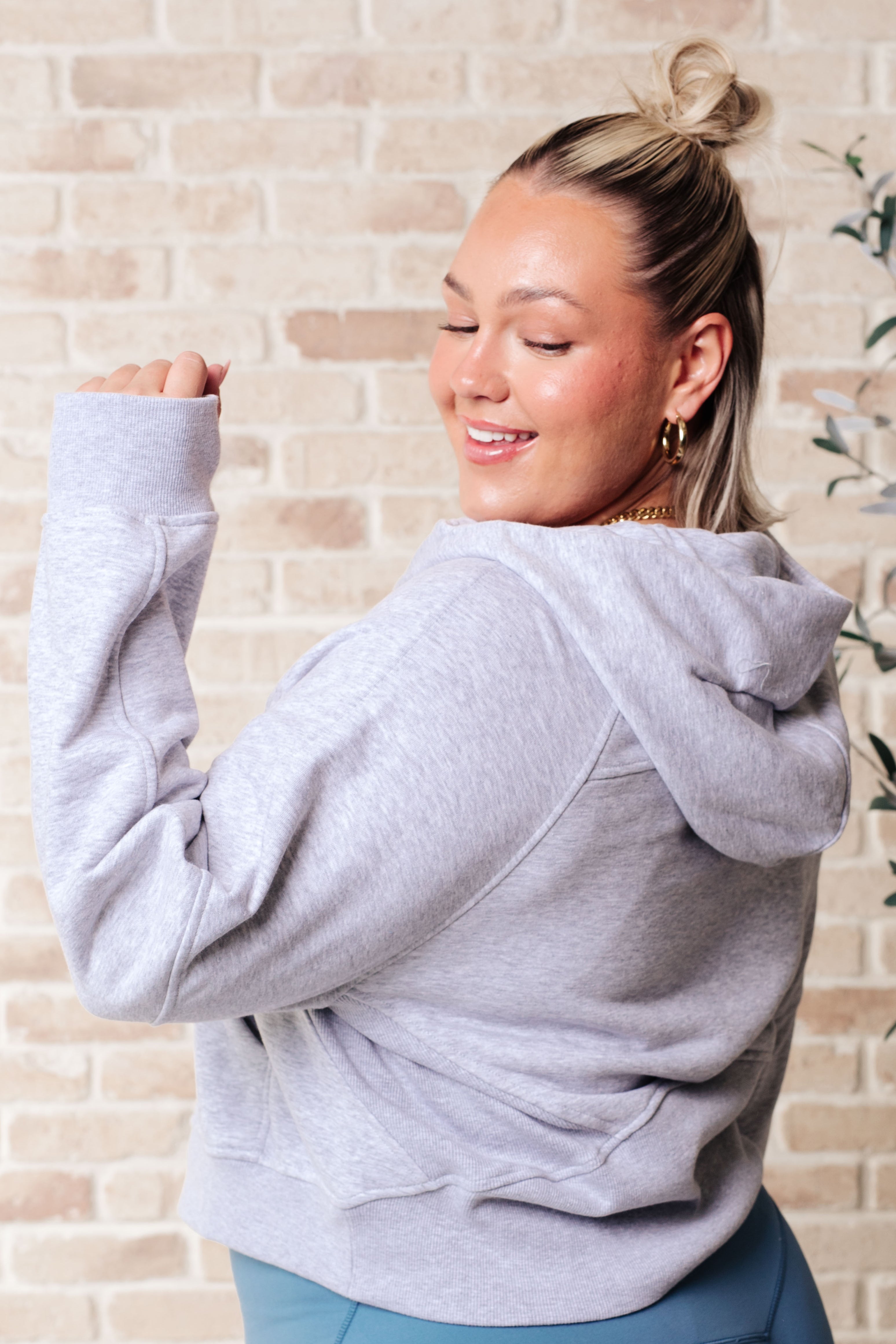 Working Up A Sweat Hooded Pullover in Grey    Athleisure Ave Shops- Tilden Co.