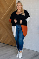 Writer's Block Color Block Open Front Cardigan    Layers Ave Shops- Tilden Co.