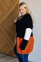 Writer's Block Color Block Open Front Cardigan    Layers Ave Shops- Tilden Co.