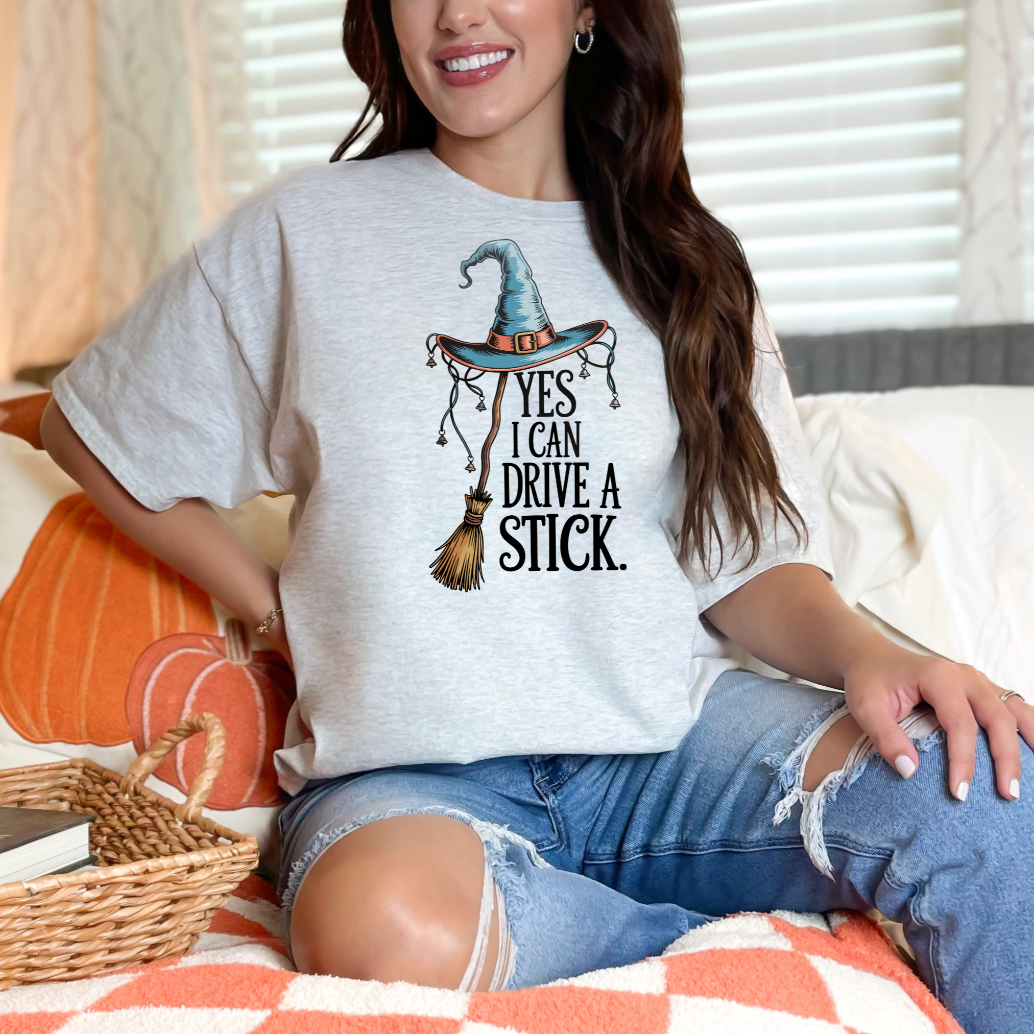 Yes I Can Drive a Stick Graphic Tee Womens Ave Shops- Tilden Co.