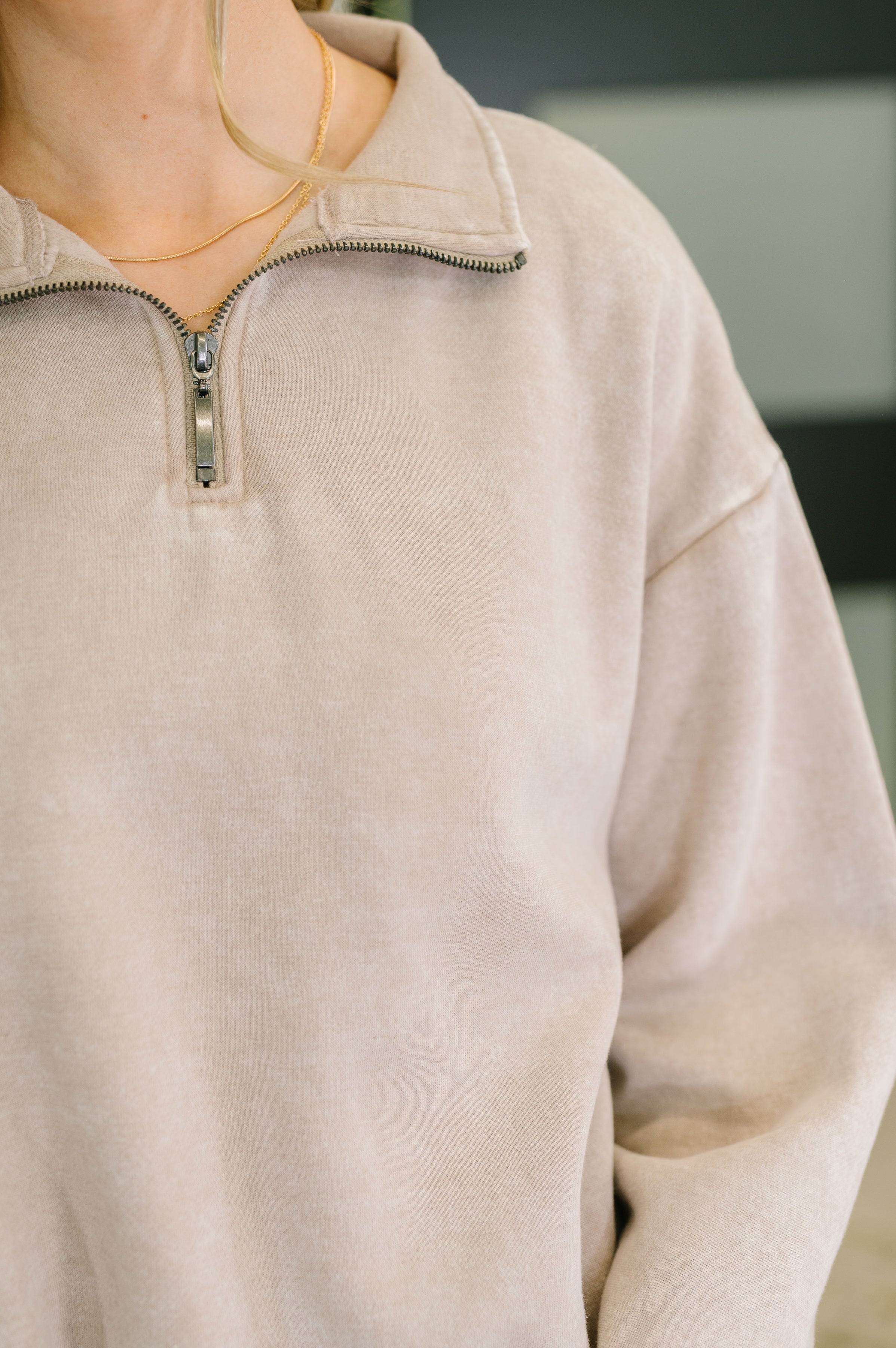 You Should Know Half Zip Pullover in Ash Mocha Womens Ave Shops- Tilden Co.