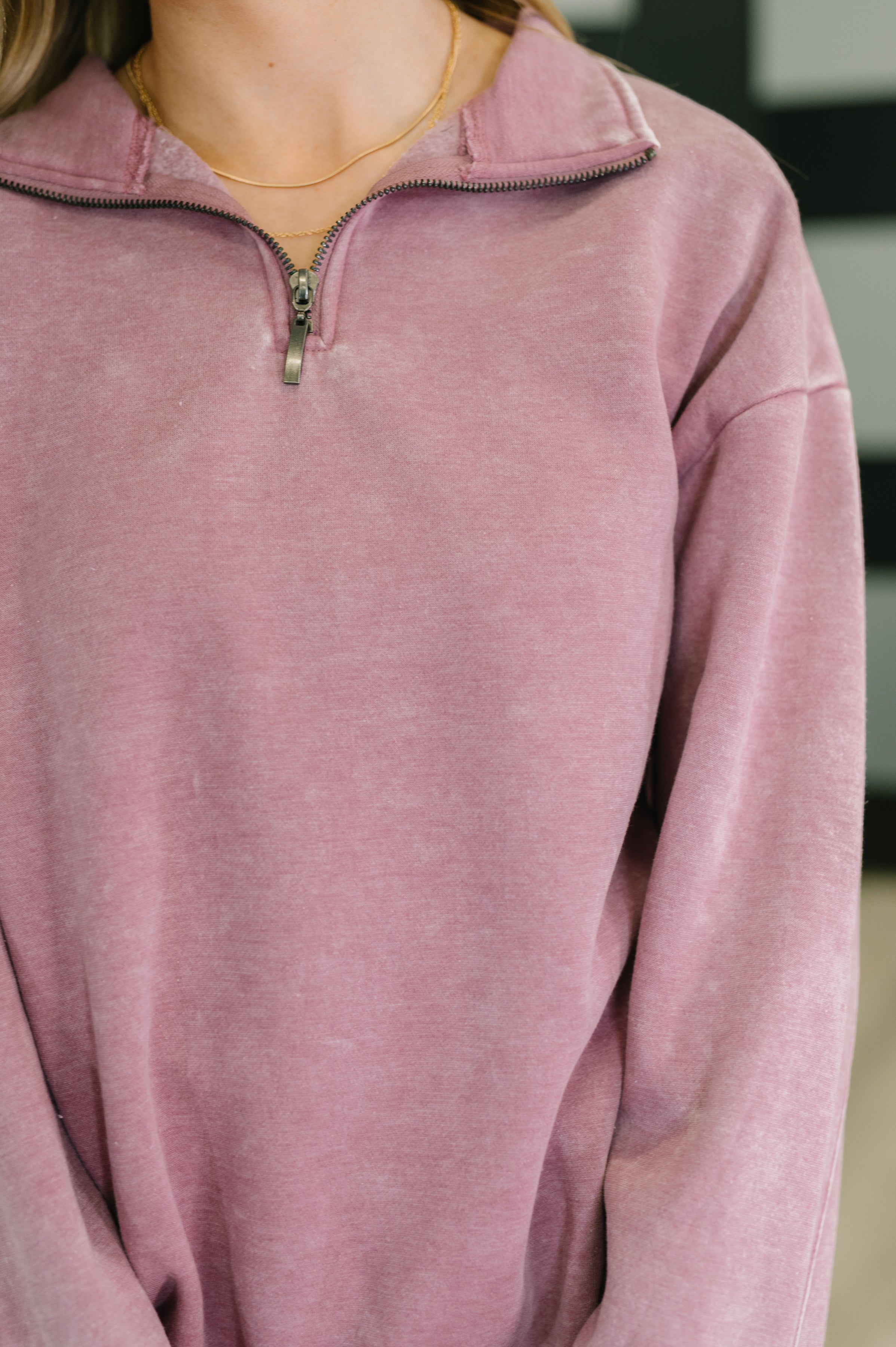 You Should Know Half Zip Pullover in Light Rose Womens Ave Shops- Tilden Co.