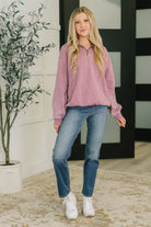 You Should Know Half Zip Pullover in Light Rose Womens Ave Shops- Tilden Co.